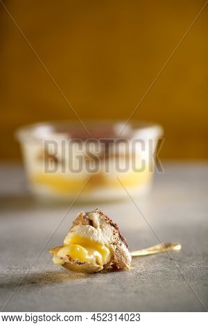 Tiramisu. Dessert With Cream For Breakfast. High Quality Photo