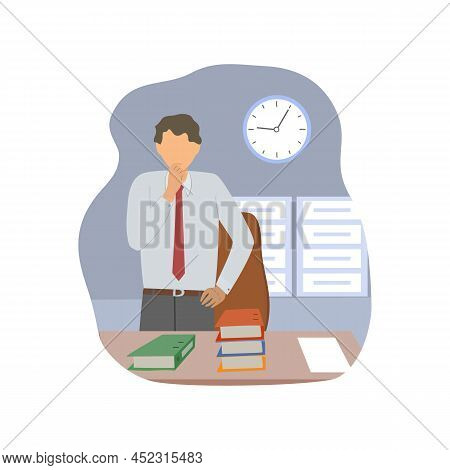Male Businessman, Office Worker Man Vector Illustration