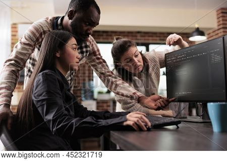 Cyber Security Agency Multiethnic Team Encrypting Mainframe Database Using Computing Technology. Pro