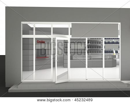 Ilustrace automobilové Store - minimarket
