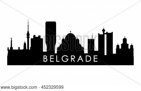 Belgrade Skyline Silhouette. Black Belgrade City Design Isolated On White Background.