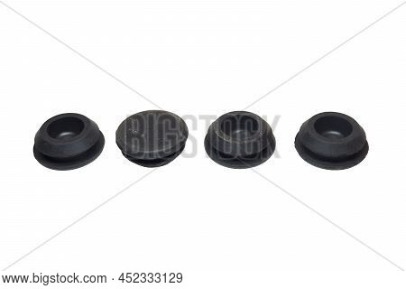 Car Body Hole Plugs. Kit Of Rubber Plugs For Holes Of Car Bottom, Isolated On White Background