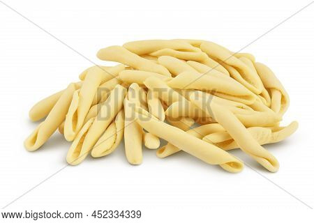 Typical Calabrian Pasta Called Maccheroncini Also Known As Maccheroni Isolated On White Background W