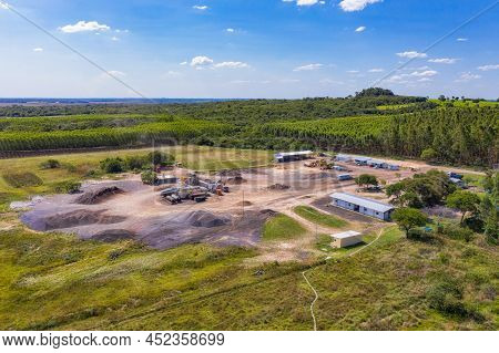Jorge Naville,mbocayaty Del Guaira, Paraguay - February 10, 2022: Construction Site For The New Cons