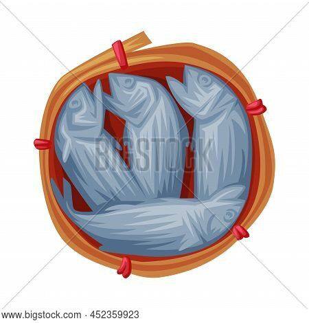Mackerel Basket As Thailand Symbol And Famous Object Vector Illustration