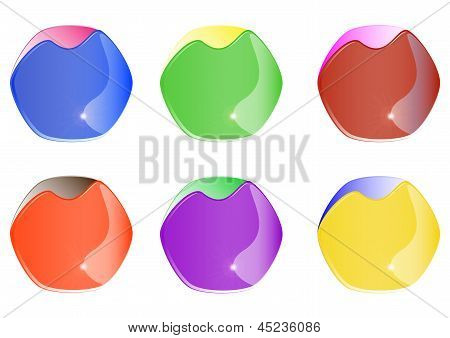 Satz von glossy buttons