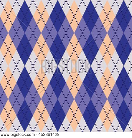 Argyle Pattern Seamless Composed Of Diamonds Of Various Colors. Used In Knitted Garments Such As Swe
