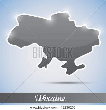 блестящий значок в форме Украины