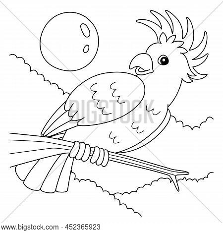 A Cute And Funny Coloring Page Of A Cockatoo Animal. Provides Hours Of Coloring Fun For Children. To