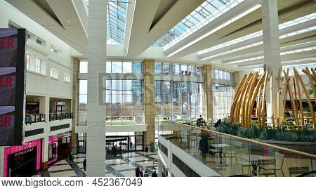 Warsaw, Poland. 5 April  2022.  Interior Of Modern Shopping Center Galeria Arkadia