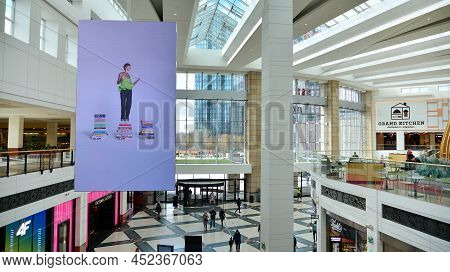 Warsaw, Poland. 5 April  2022.  Interior Of Modern Shopping Center Galeria Arkadia