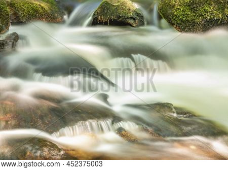 Golitha Falls,summertime Rocks And Flowing Waters,liskeard,cornwall,england,uk
