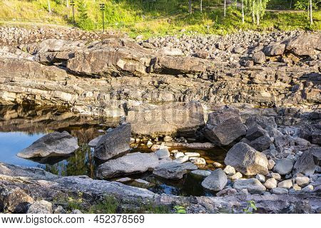 View Of Imatrankoski Rapid (the Imatra Rapid) Without Water In Summer, Vuoksi River, Imatra, Finland
