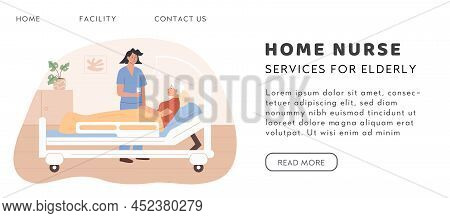 Doctor Or Home Nurse Visit Patient At Old Age Home. Medical Worker Working At Private Hospital. Sick