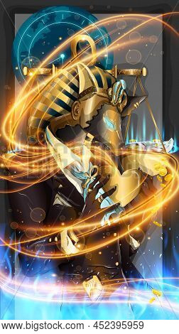Art Illustration A Evil Man In Mask Of Heopce From Egypt