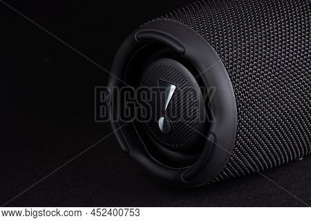 Dnioro Ukraine. 15 January 2022: A Portable Jbl Charge 5 Sound System That Can Be Connected Via Blue