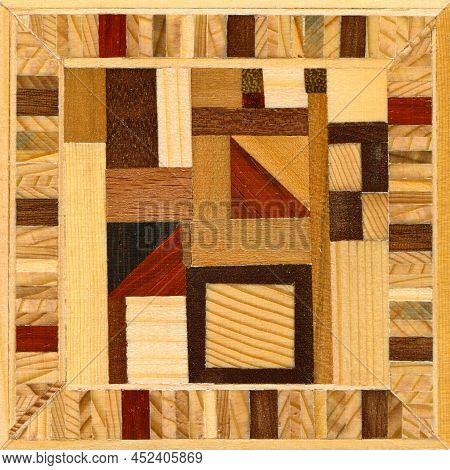 Wooden Marquetry, Patterns Created From The Combination Of Different Woods, Wooden Floor, Parquet, C
