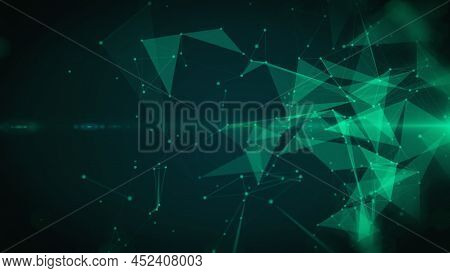 Digital Abstract Plexus Dot Line Connection Structure Spinning Loop Minimalistic Geometric Pattern I