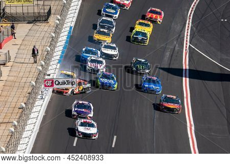 March 20, 2022 - Hampton, GA, USA: Austin Dillon and Kyle Busch crash while racing for position for position for the Folds of Honnor Quik Trip 500 at Atlanta Motor Speedway in Hampton, GA.