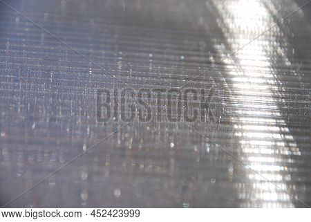 Plastic Structure From Different Intersections. Plastic Surface With Stiffening Ribs Inside. Sunligh