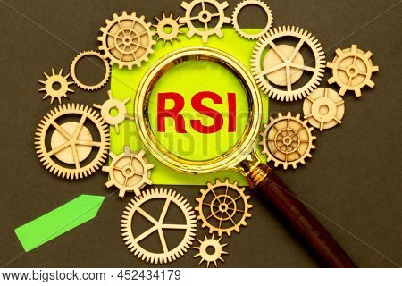 Rsi. The Text Is Written On A Yellow Sheet. The Markers And Sheets Of Paper Are On The Table