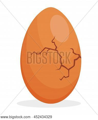Chicken Hatching From The Egg. Cartoon Baby Chick Born Process. Small Baby Bird Emergence From Egg, 