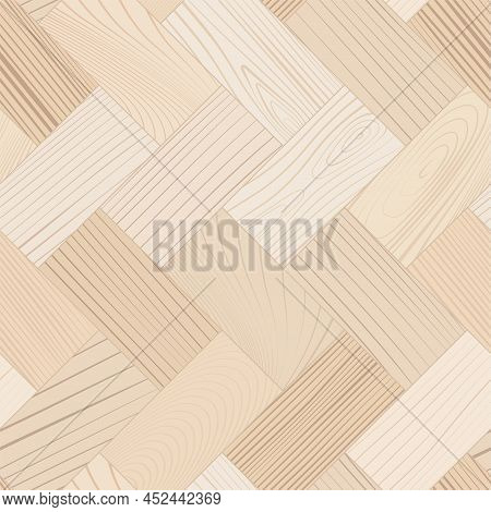Wooden Parquet, Seamless Herringbone Pattern. Hardwood Light Zigzag Laminate Floor. Wood Grain Textu