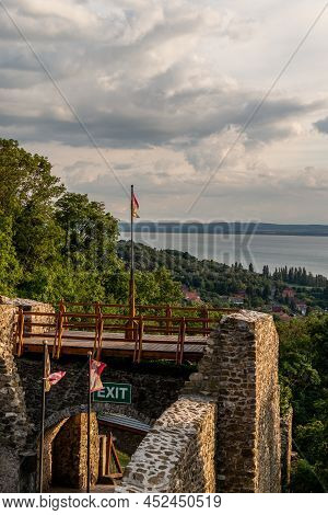 Castle Szigliget, In Szigliget, Hungary. Ruins Of The Medieval Hungarian Fortress From 13Th Century.
