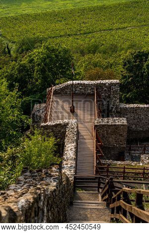Castle Szigliget, In Szigliget, Hungary. Ruins Of The Medieval Hungarian Fortress From 13Th Century.