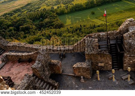 Castle Szigliget, In Szigliget, Hungary. Ruins Of The Medieval Hungarian Fortress From 13Th Century.