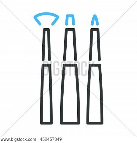 Paint Brushes Set Icon. Editable Bold Outline With Color Fill Design. Vector Illustration.