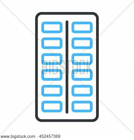 Watercolor Paint-box Icon. Editable Bold Outline With Color Fill Design. Vector Illustration.