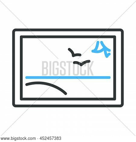 Landscape Art Icon. Editable Bold Outline With Color Fill Design. Vector Illustration.