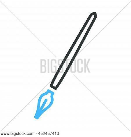 Fountain Pen Icon. Editable Bold Outline With Color Fill Design. Vector Illustration.