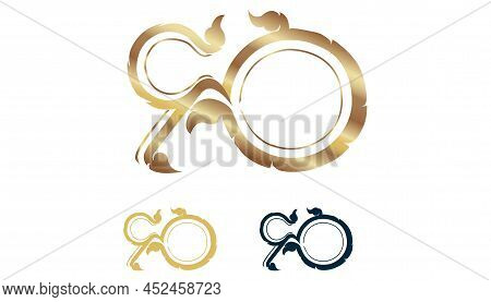 Logo Text Arabic Numerals Ninety.illustration Design Idea And Concept Think Creativity.
