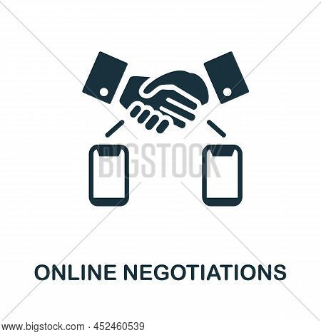 Online Negotiations Icon. Monochrome Simple Online Negotiations Icon For Templates, Web Design And I