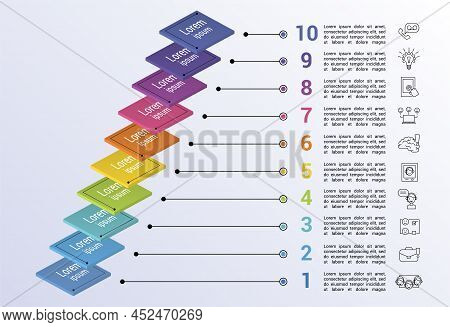 Infographic Customer Service Template. Icons In Different Colors. Include Ivr, Solution, Touchpoint,