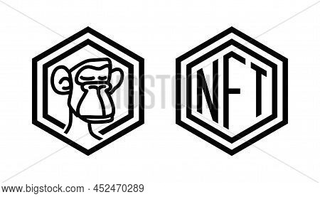 Nft Icon Set. Non Fungible Token Pictogram.