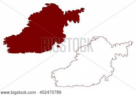 Skokholm Island (united Kingdom Of Great Britain And Northern Ireland, Wales) Map Vector Illustratio