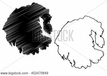 Rene-levasseur Island (canada, North America, Quebec Province) Map Vector Illustration, Scribble Ske