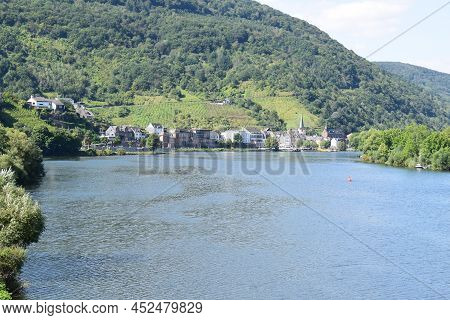 Blue Mosel River Between Bullay And Alf