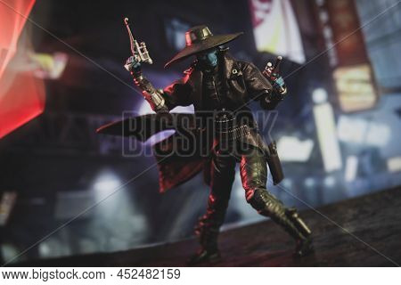 MARCH 26 2022: Star Wars The Clone Wars bounty hunter Cad Bane - Hasbro action figure