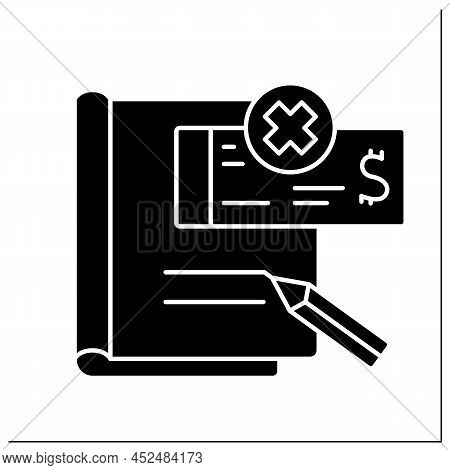 Petition Glyph Icon. Formal Letter To Court Asking Person Or Company To Be Declared Bankrupt. Offici