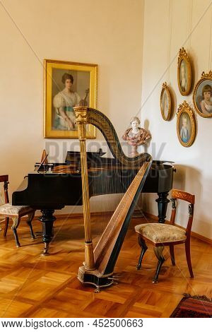 Lazne Kynzvart, Czech Republic, 7 August 2021: Metternich Representative Chateau Or Castle Interior,