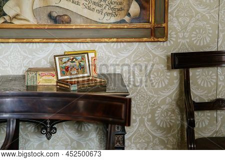 Lazne Kynzvart, Bohemia, Czech Republic, 7 August 2021: Metternich Representative Chateau Or Castle 