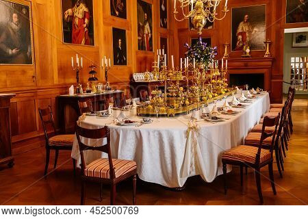 Lazne Kynzvart, Czech Republic, 7 August 2021: Metternich Representative Chateau Or Castle Interiors