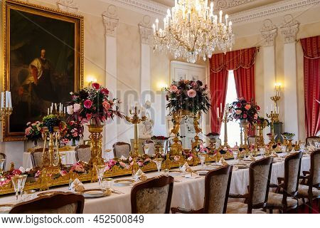 Lazne Kynzvart, Czech Republic, 7 August 2021: Metternich Representative Chateau Or Castle Interiors