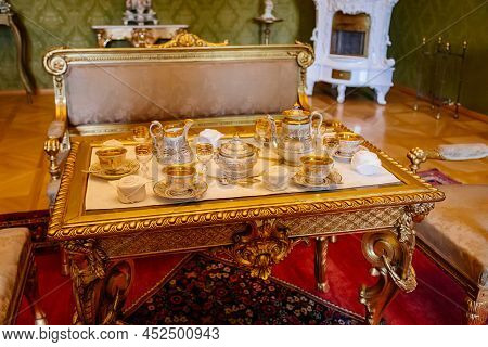 Lazne Kynzvart, Czech Republic, 7 August 2021: Metternich Representative Chateau Or Castle Interiors