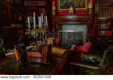 Lazne Kynzvart, Czech Republic, 7 August 2021: Metternich Representative Chateau Or Castle Interior,