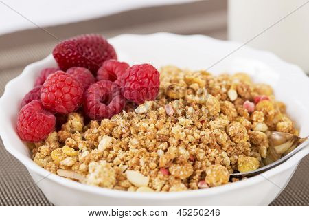 Zoomed Shapy cereali con frutti di bosco con cucchiaio